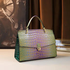 Women's Crocodile Print Cowhide Leather Crossbody Purse-Prime 4 Class