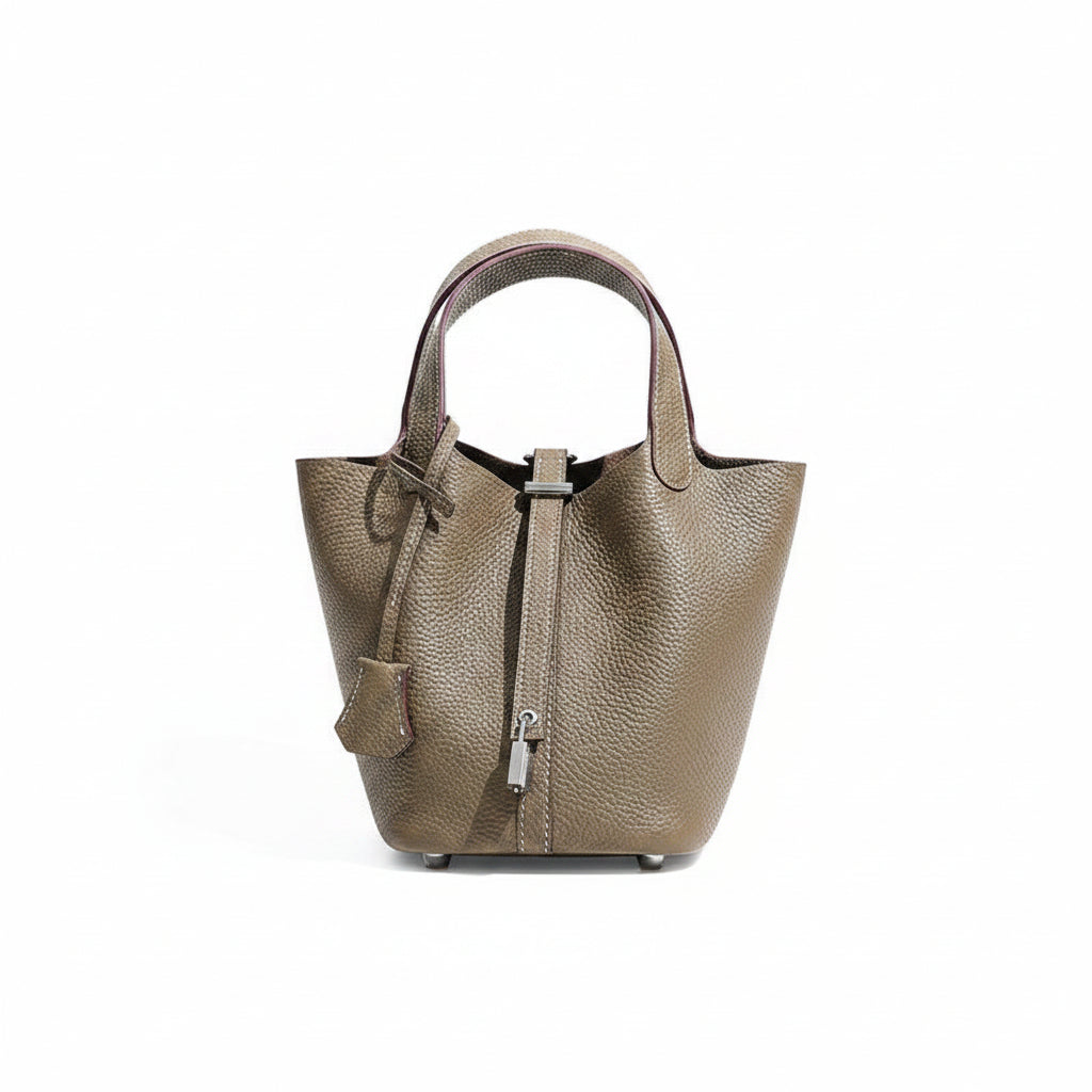 Women's Leather Bucket Tote Bag-Prime 4 Class