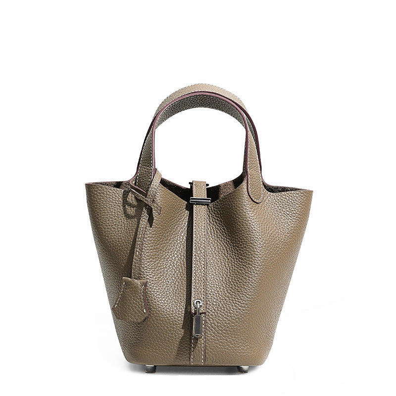 Women's Leather Bucket Tote Bag-Prime 4 Class