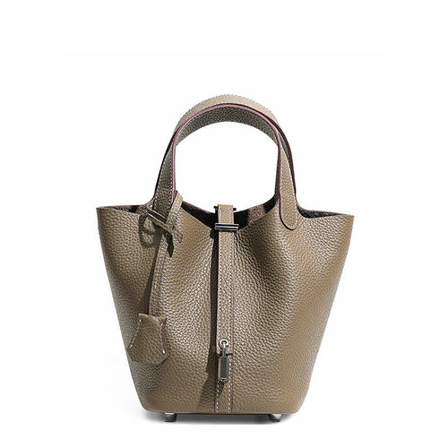 Women's Leather Bucket Tote Bag-Prime 4 Class
